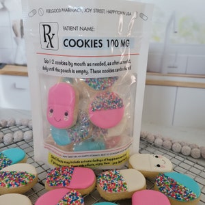 Get Well Cookie Gifts - Patient/Pharmacy-Techs/Doctors/Nurse Appreciation/Hospital/Surgery/Care Packages - Cookie Prescription RX Gift