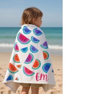 Personalized Watermelon Beach Towel for Kids-Custom Pool Towel-Colorful Watermelon Towel-Custom beach towel with name/saying-Beach Gift