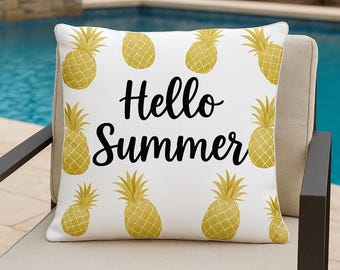 Tropisches Sommer Kissen-CUSTOM Sommer Outdoor Kissen-Hallo Sommer Kissen-Personalisierte Kissen-Wohnkultur-Sommer Dekokissen Pool
