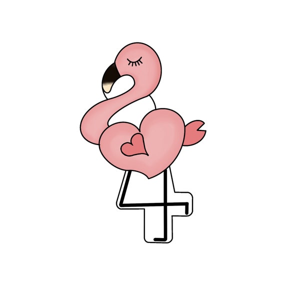 Heart Flamingo Pink Flamingo Bird Love Bird Etsy