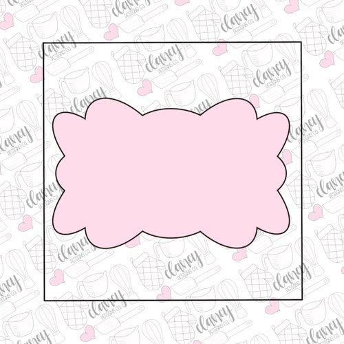 Floral Hexagon Plaque Cookie Cutter Etsy