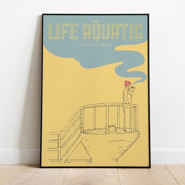 Wes Anderson Life Aquatic Film Poster Steve Zissou Wand Kunst