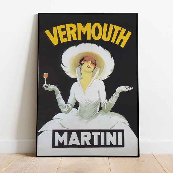 Vermouth Martini wall art Print, Vintage Vermouth Poster, Beverage Wall Art, Bar Wall Decor, Boho Wall Decor, Large Wall Art, Bar Cart print