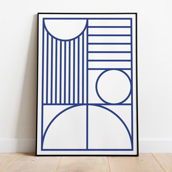 Bauhaus Decor - Gouden Spiraal Wiskunde Poster, Fibonacci Spiraal, Wiskunde Cadeau en Wetenschap Muurkunst voor klaslokaal en Home Decor