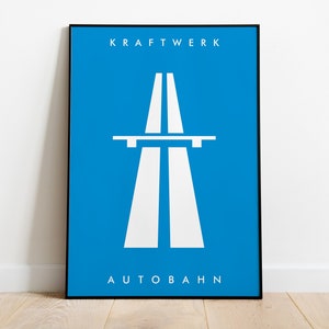 Kraftwerk Poster - Autobahn Print DJ gift for a True Music Lover House Music German Electronic music album cover poster