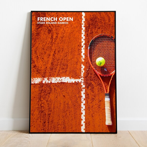 French Open Roland Garros tennis poster grand slam wall art print tennis gifts