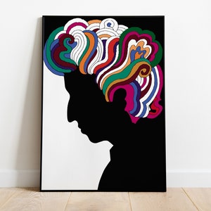 Vintage 1960s Milton Glaser Bob Dylan poster print gift for music lover image 1