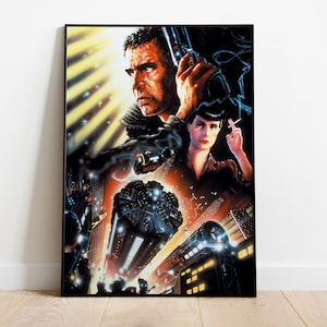 Blade Runner Textless movie poster sci fi wall art print Retro cyberpunk Minimalist Wall Decor