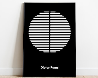 Minimalistische Dieter Rams Bauhaus poster Product Design kunst aan de muur print minder maar beter