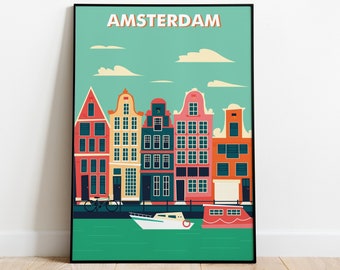 Amsterdam City Print,Amsterdam Print,Amsterdam Wall Art,Amsterdam print, Netherlands art, Amsterdam wall decor, Holland print, Travel Print