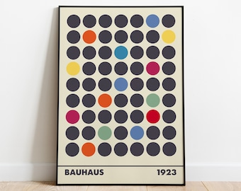 Bauhaus circle wall art print museum exhibition poster