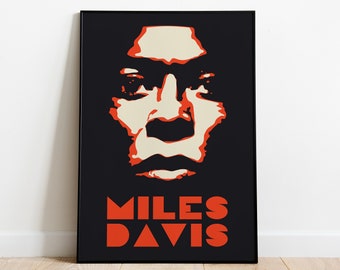 Affiche de jazz rétro de Miles Davis, impression d'art mural jazz vintage, affiche de musique moderne du milieu du siècle, affiche de musique vintage, cadeau pour amateur de musique moderne du milieu du siècle