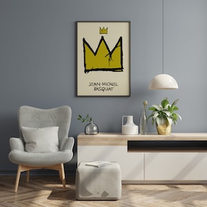 Jean Michel Basquiat Crown Exhibition poster print Contemporary art Basquiat wall art graffiti art print image 4