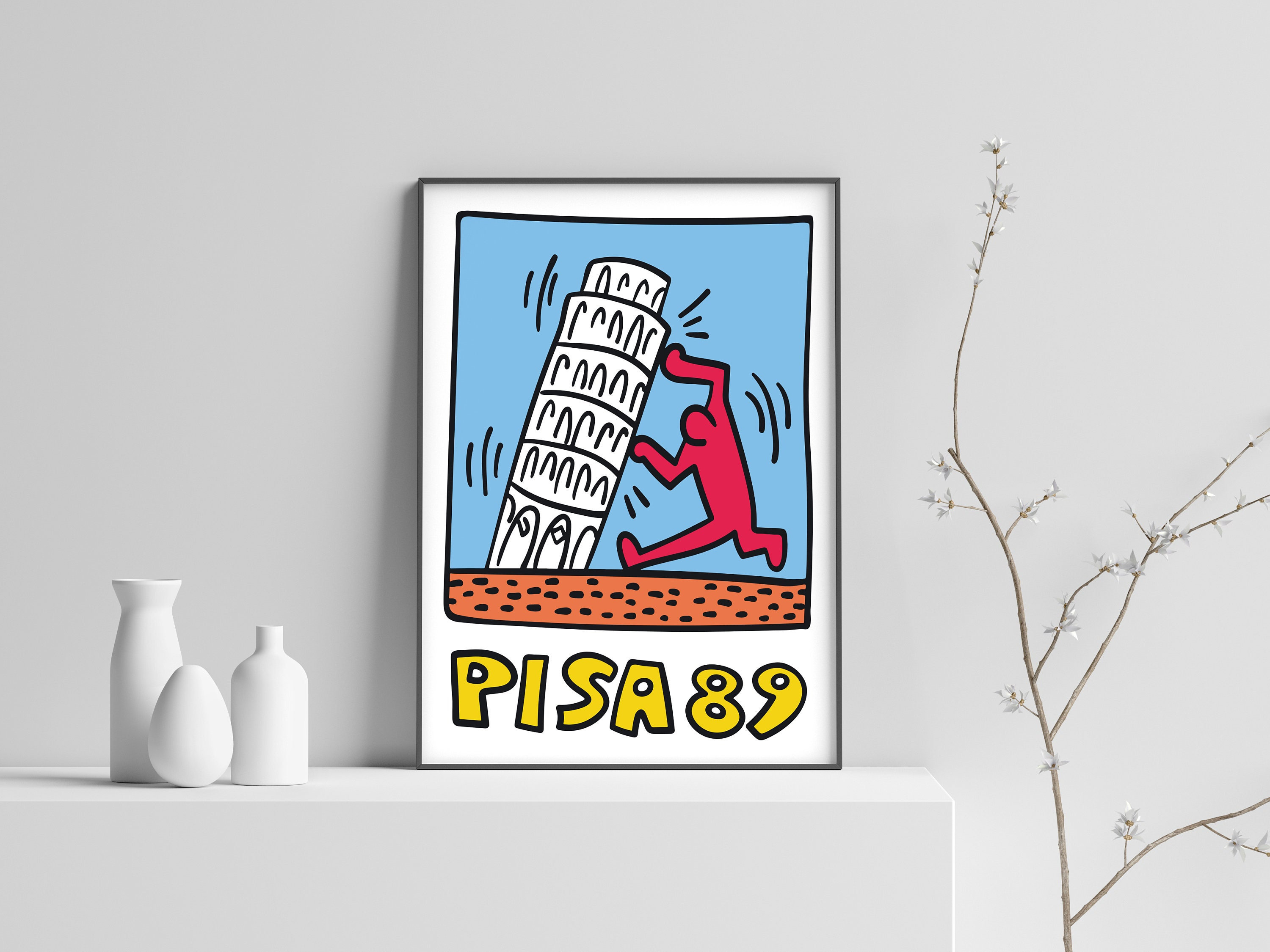 Keith Haring Pisa Tower Poster Pop Art Print Graffiti Wall Art - Etsy ...