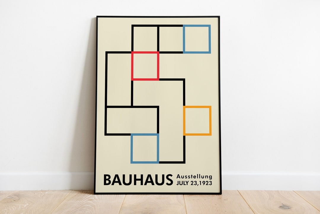 Bauhaus Exhibition Poster 1923 Print, Minimalist Mid Century Modern ...