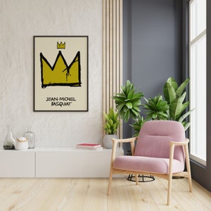 Jean Michel Basquiat Crown Exhibition poster print Contemporary art Basquiat wall art graffiti art print image 6