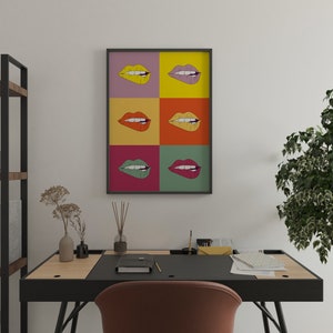 Andy Warhol Love Wall Art, Kiss Lips Poster, Fashion Art Prints Trendy Preppy Dorm Decor, Makeup Wall Art, Retro Pop Art Gift image 9