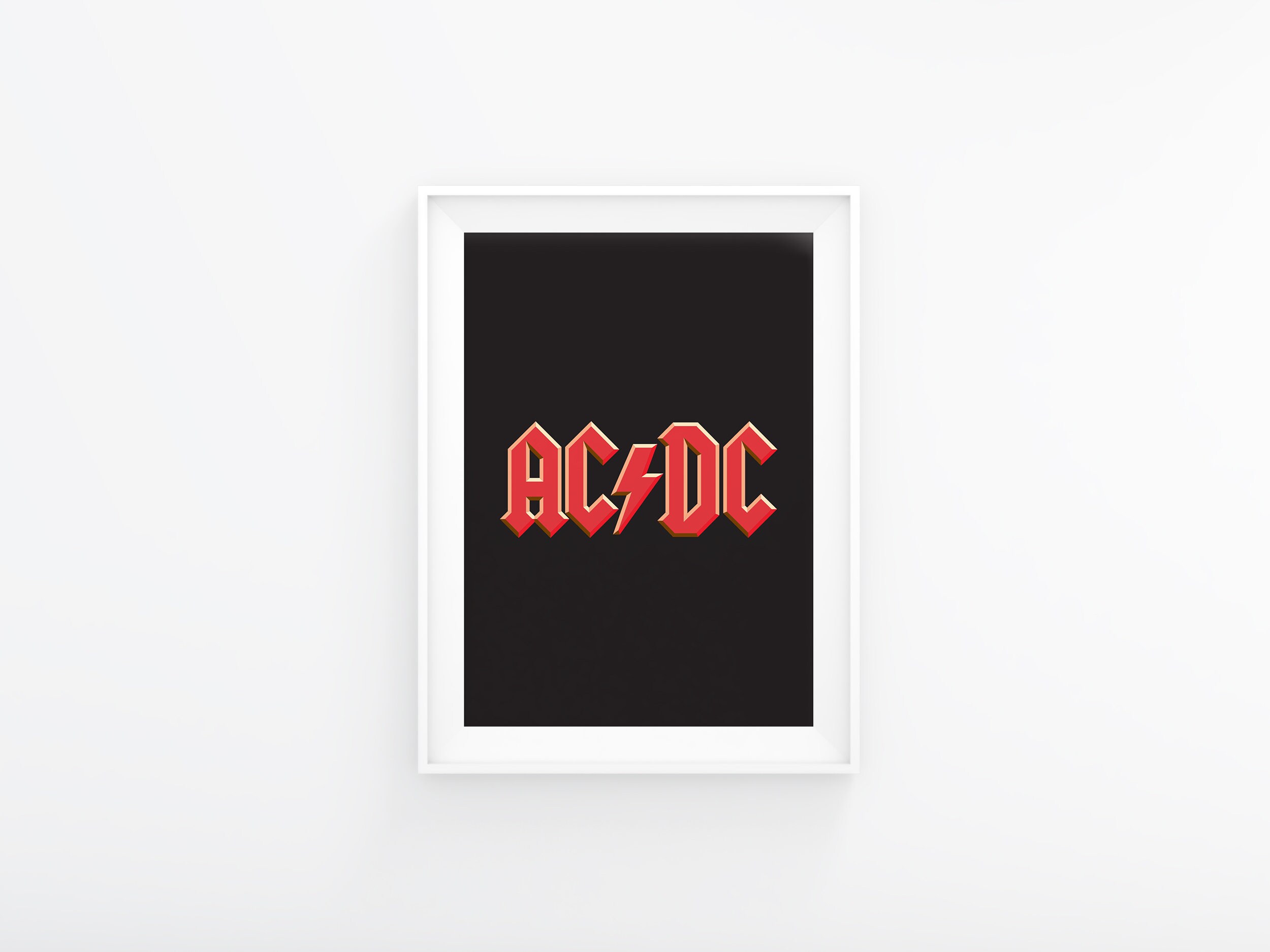 ACDC Minimalist Logo Rock Band poster print Art & Collectibles Prints ...
