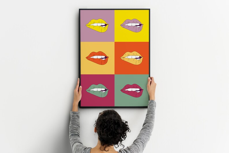 Andy Warhol Love Wall Art, Kiss Lips Poster, Fashion Art Prints Trendy Preppy Dorm Decor, Makeup Wall Art, Retro Pop Art Gift image 10