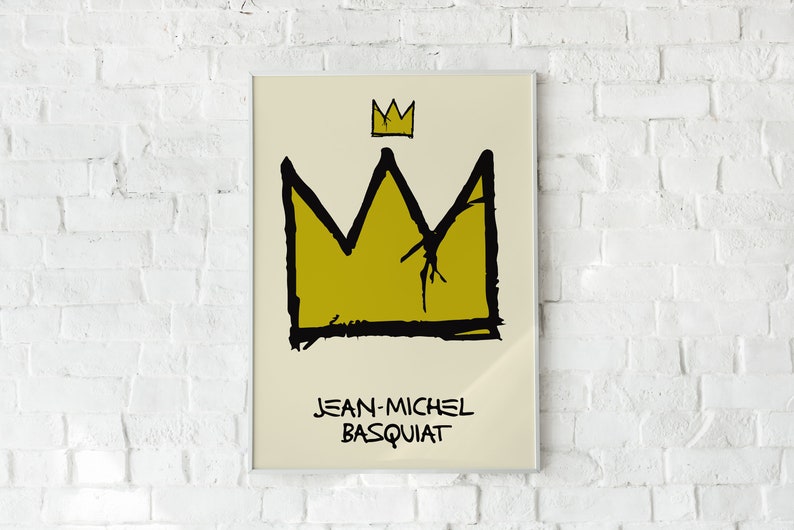 Jean Michel Basquiat Crown Exhibition poster print Contemporary art Basquiat wall art graffiti art print image 9