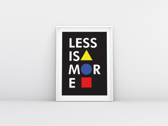 Bauhaus Less Is More Exposition Imprimer Minimalisme Citation Etsy Canada