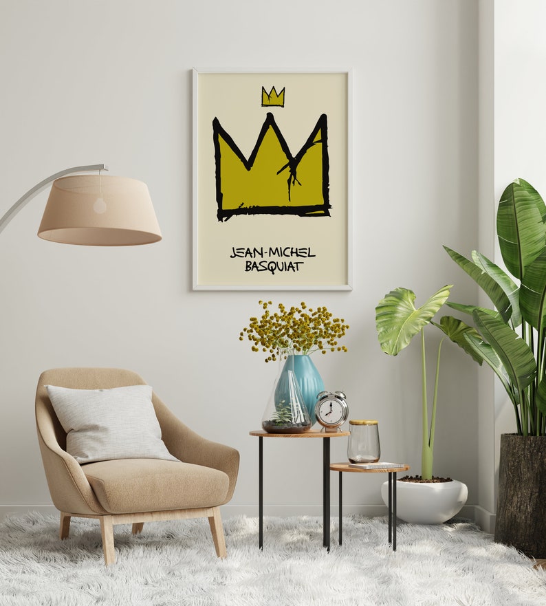 Jean Michel Basquiat Crown Exhibition poster print Contemporary art Basquiat wall art graffiti art print image 7