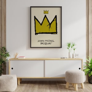 Jean Michel Basquiat Crown Exhibition poster print Contemporary art Basquiat wall art graffiti art print image 2