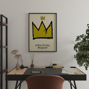 Jean Michel Basquiat Crown Exhibition poster print Contemporary art Basquiat wall art graffiti art print image 8