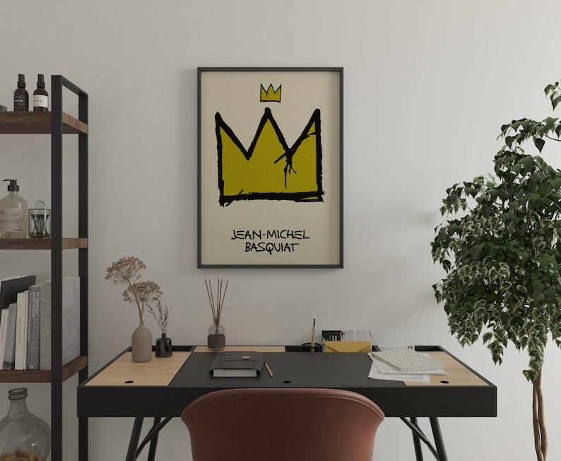 Jean Michel Basquiat Crown Exhibition poster print Contemporary art Basquiat wall art graffiti art print image 8