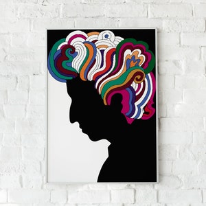 Vintage 1960s Milton Glaser Bob Dylan poster print gift for music lover image 9