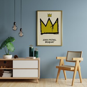 Jean Michel Basquiat Crown Exhibition poster print Contemporary art Basquiat wall art graffiti art print image 5