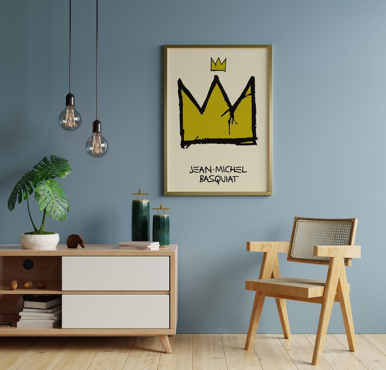 Jean Michel Basquiat Crown Exhibition poster print Contemporary art Basquiat wall art graffiti art print image 5