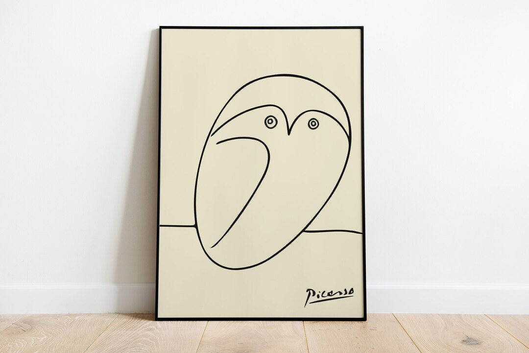 Pablo Picasso Owl Print One Line Art Drawing poster Etsy 日本