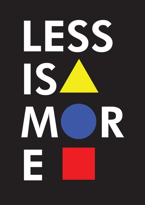 Bauhaus Less Is More Exposition Imprimer Minimalisme Citation Etsy Canada