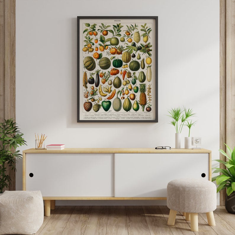 Adolphe Millot Fruit Market Poster Vintage Kitchen Wall Art Mother's Day Gift Fruit of the Spirit Print image 2