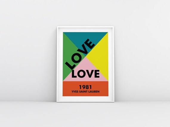 YSL 1970 LOVE Affiche Exposition imprimée | Art mural, Décoration