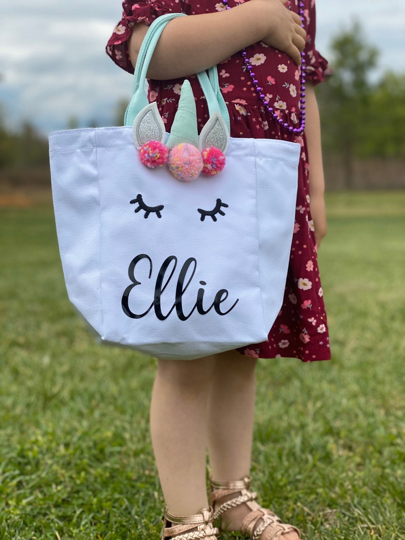 Unicorn Tote Bag Easter Personalized Customized Magical image 0