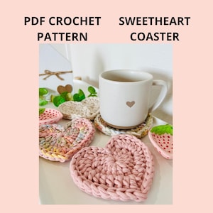 Sweetheart Coaster Crochet Pattern/Crochet Heart Pattern/Instant Download PDF/Beginner Friendly/ Crochet Heart Coaster/Crochet Pattern
