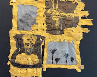Yes, wonderful things, multiple  Polaroid™ emulsion lifts on Egyptian papyrus and teabag paper