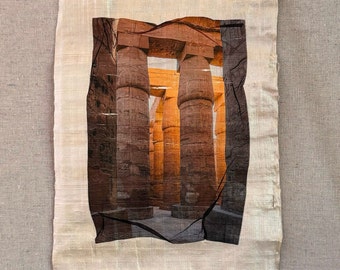 Great Hypostyle Hall, inkjet pigment lift on Egyptian papyrus