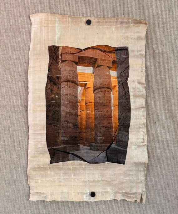 Great Hypostyle Hall, inkjet pigment lift on Egyptian papyrus