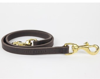 Beautifully Crafted multifunctional leather dog lead extension, for second dog- Obsidian - Jute & Sable London