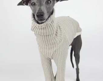 Knitted Cotton Blend Italian Greyhound Jumper – Cream