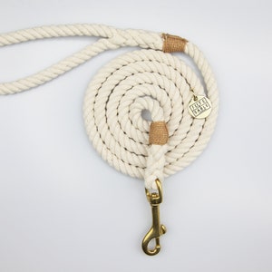 Handmade Cotton Rope Dog Lead: Brass Hardware, Small Breeds bild 1
