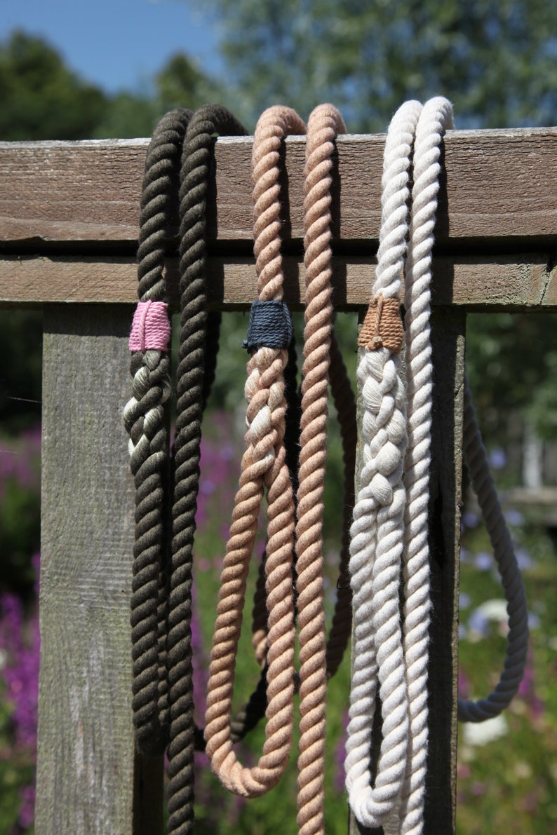 Handmade Cotton Rope Dog Lead: Brass Hardware, Small Breeds bild 6