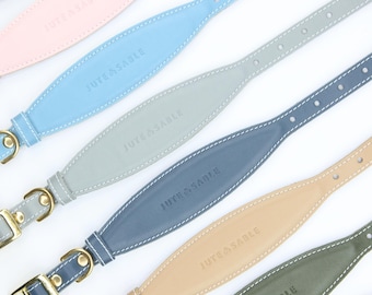 Nappa Leather Italian Greyhound Collar, OFF WHITE- Jute & Sable London
