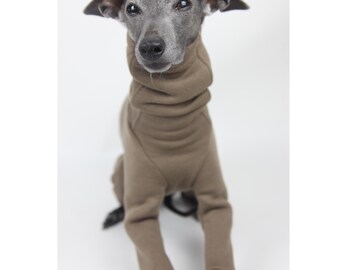 Cosy Soft Italian Greyhound jumper- Jute & Sable London - Harlech - Mocha
