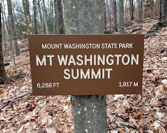 Replica Mount Washington Sign, Summit Sign, Mt Washington Sign, New Hampshire Trail Sign, Carved Sign
