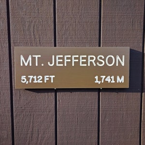 Mt Jefferson Sign, New Hampshire Trail Sign, Summit Sign, Carved Sign