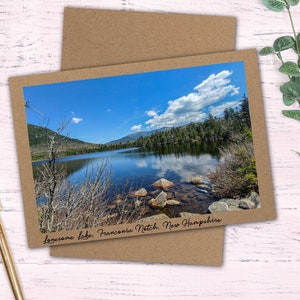 Lonesome Lake Greeting Card, White Mountains, Photo Card, Franconia Notch, New Hampshire Photo, Photo Notecard, Blank Card, Photography